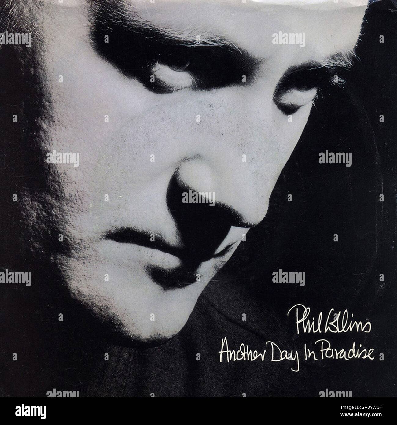 Phil Collins - Another Day In Paradise - Vintage vinyl album cover Stock Photo