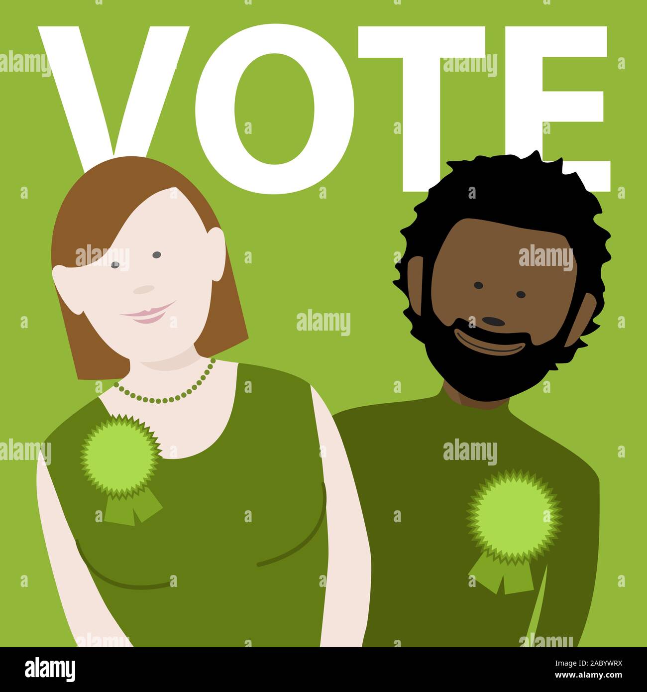 two political candidates for the uk green party. EPS file available Stock Vector