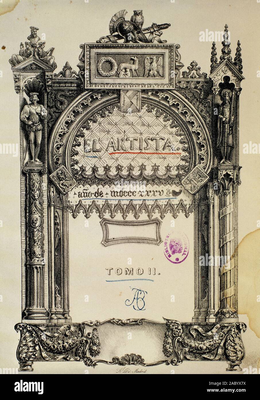 EL ARTISTA 1835. Location: BIBLIOTECA NACIONAL-COLECCION. MADRID. SPAIN. Stock Photo