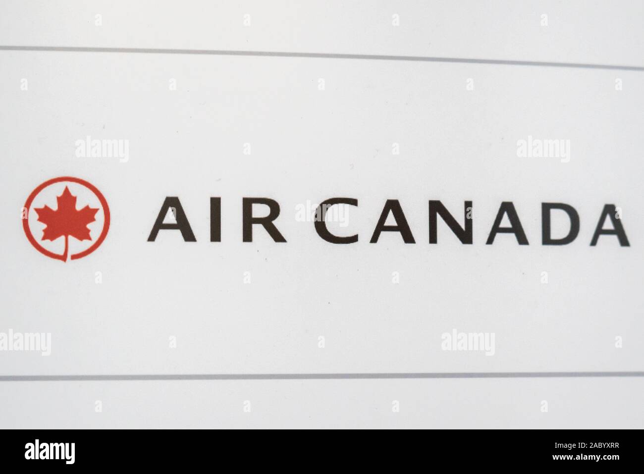 Air Canada logo seen at Hartsfield-Jackson Atlanta International Airport  Stock Photo - Alamy