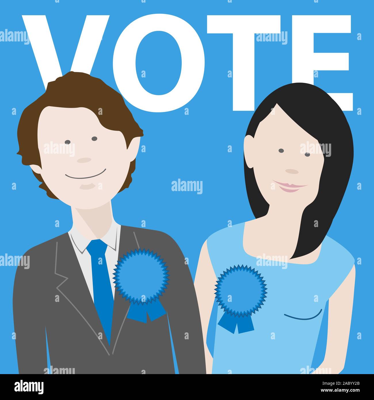 two political candidates for the uk conservative party. EPS file available Stock Vector