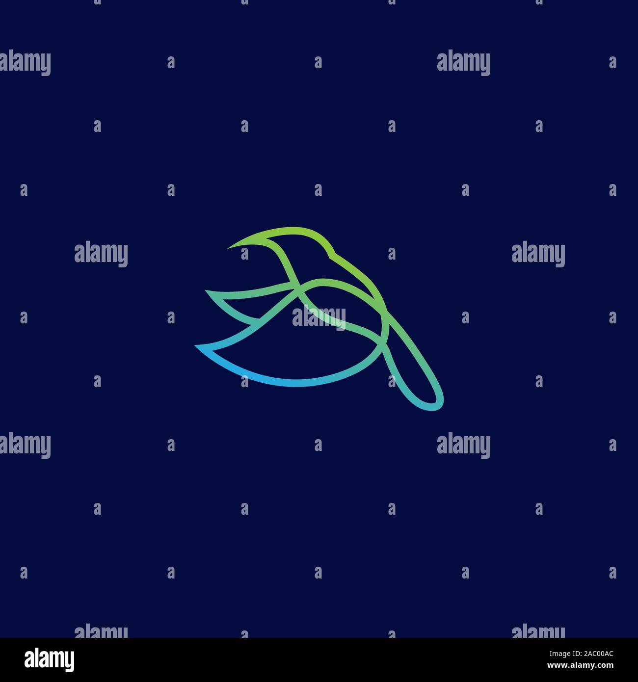 line art hummingbird logo Stock Vector