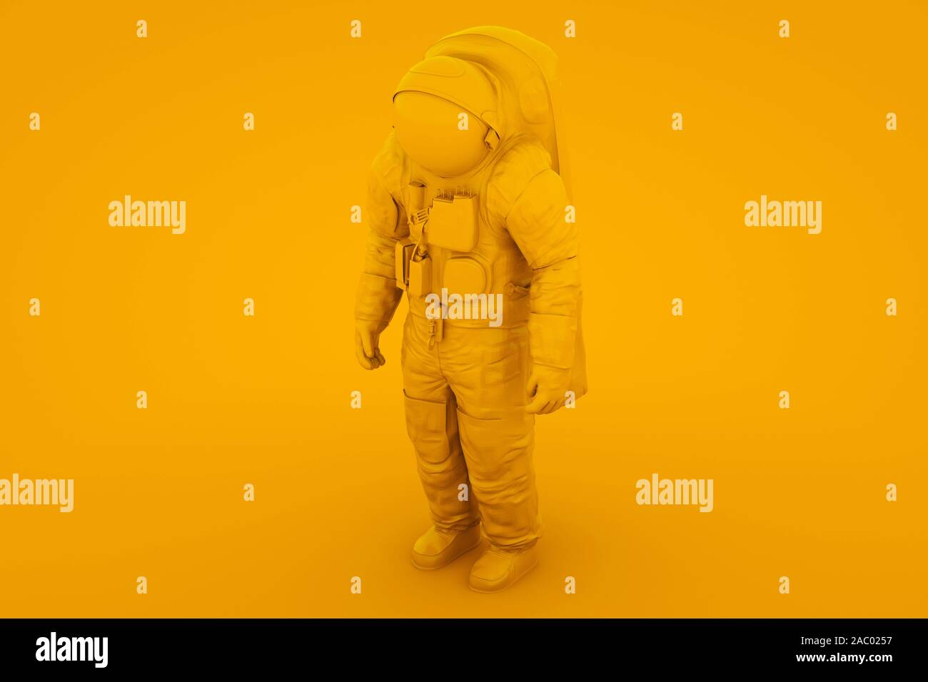 Yellow Spaceman Astronaut Cosmonaut 3d illustration Stock Photo - Alamy