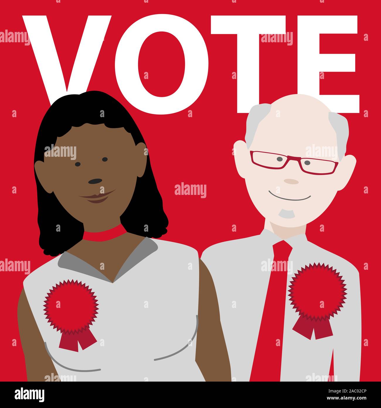 two political candidates for the uk labour party. EPS file available Stock Vector