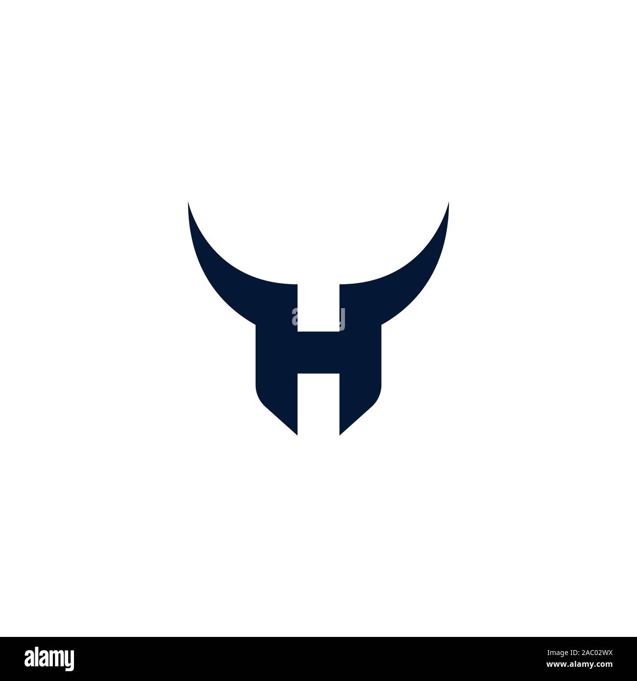 H logo . H horn logo . letter H with horn Stock Vector