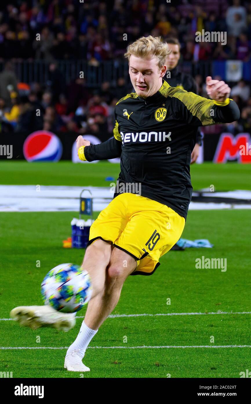 BARCELONA - NOV 27: Julian Brandt plays at the Champions League match
