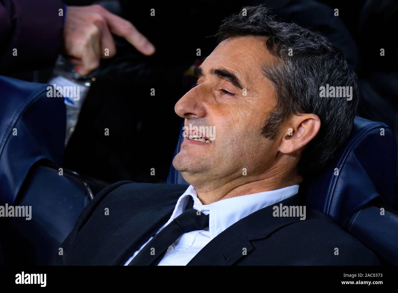 BARCELONA NOV 27 The Coach Ernesto Valverde At The Champions League barcelona-nov-27-the-coach-ernesto-valverde-at-the-champions-league