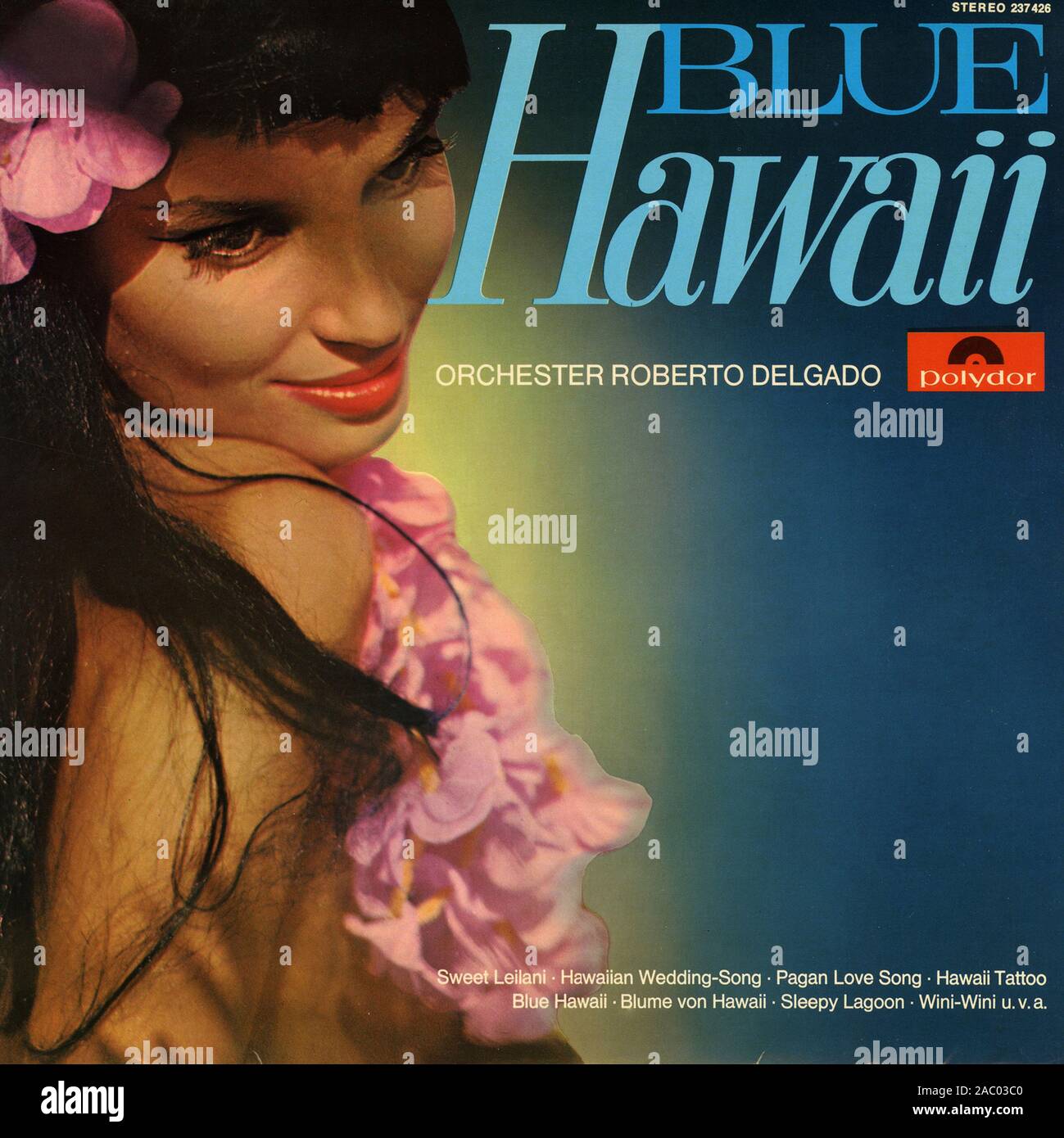 Blue Hawaii  - Vintage vinyl album cover Stock Photo