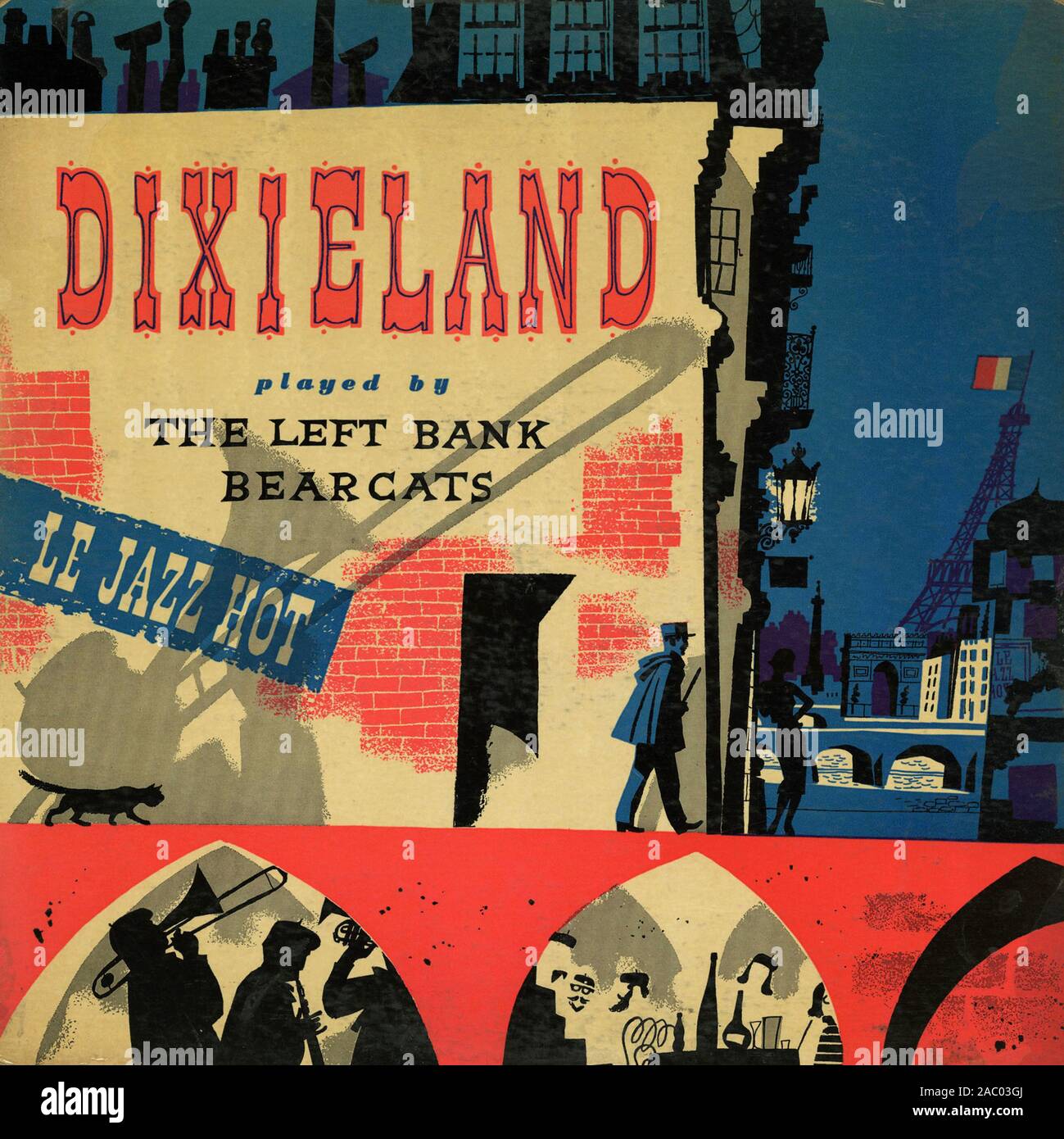 Dixieland played by The Left Bank Bearcats   - Vintage vinyl album cover Stock Photo