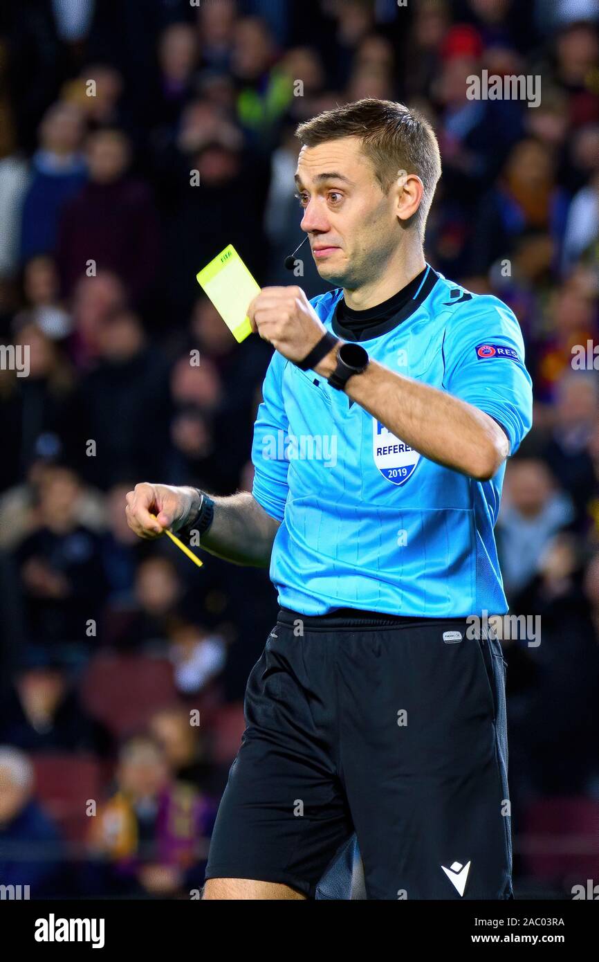 BARCELONA NOV 27 The referee Clement Turpin at the Champions League