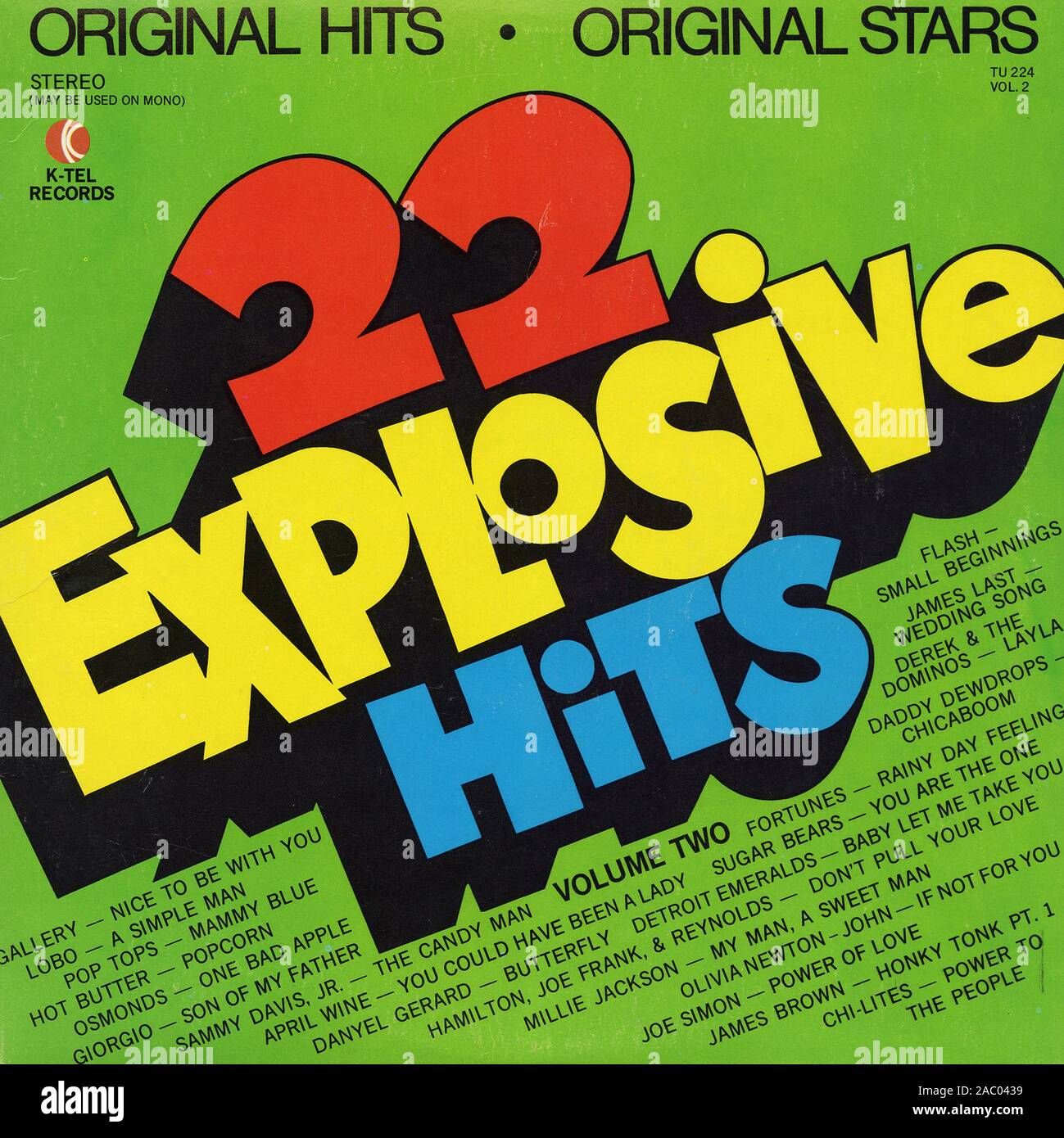 Volume 2 - 22 Explosive Hits - Vintage vinyl album cover Stock Photo