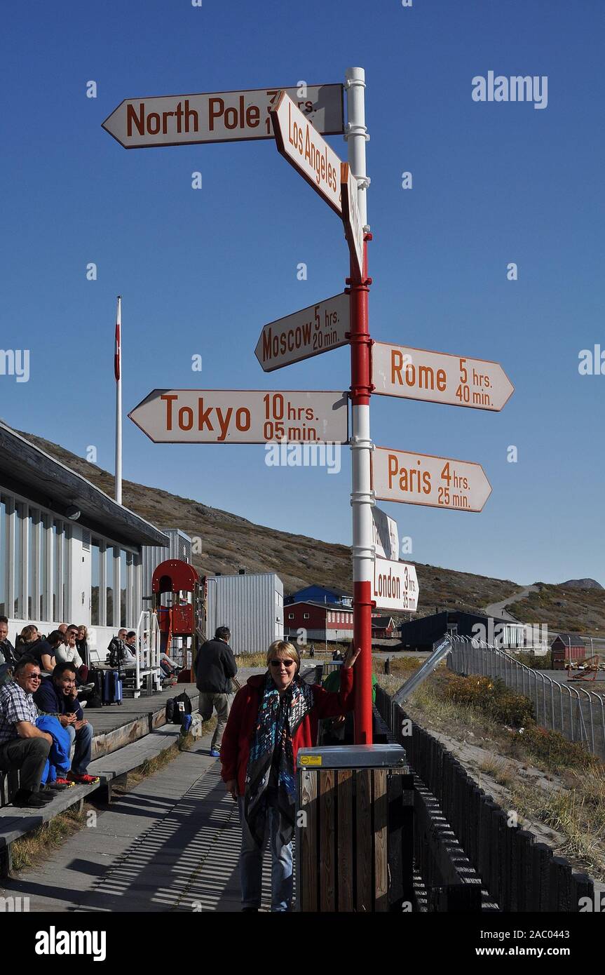 CLIMATE CHANGE - GREENLAND'S KANGERLUSSUAQ (SONDRE STROMFJORD) AIRPORT LIKELY TO CLOSE WITHIN FIVE YEARS DUE TO PERMAFROST UNDERNEATH THE RUNWAY THAWING. Stock Photo