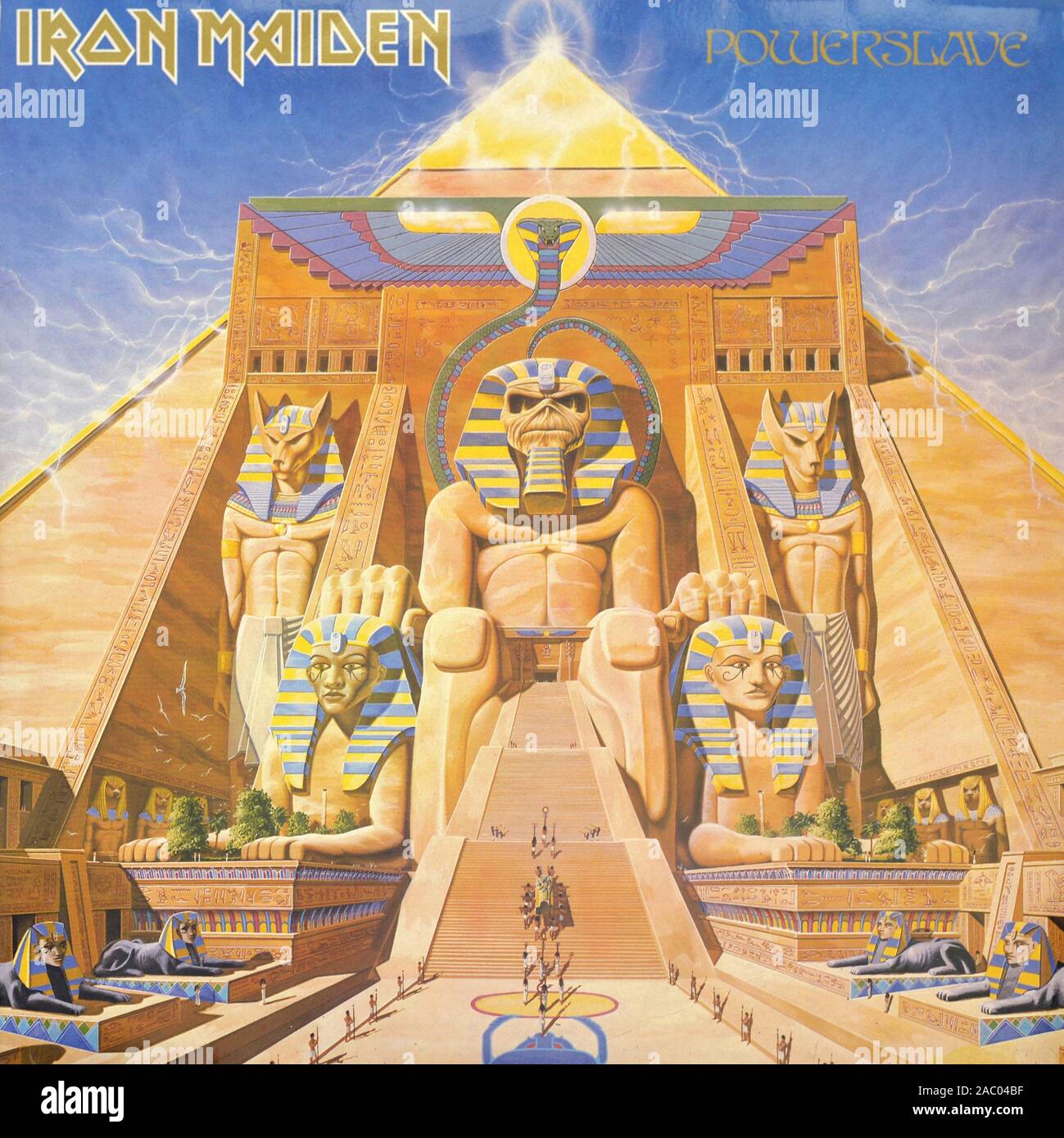 Iron Maiden Powerslave Vintage vinyl album cover Stock Photo Alamy