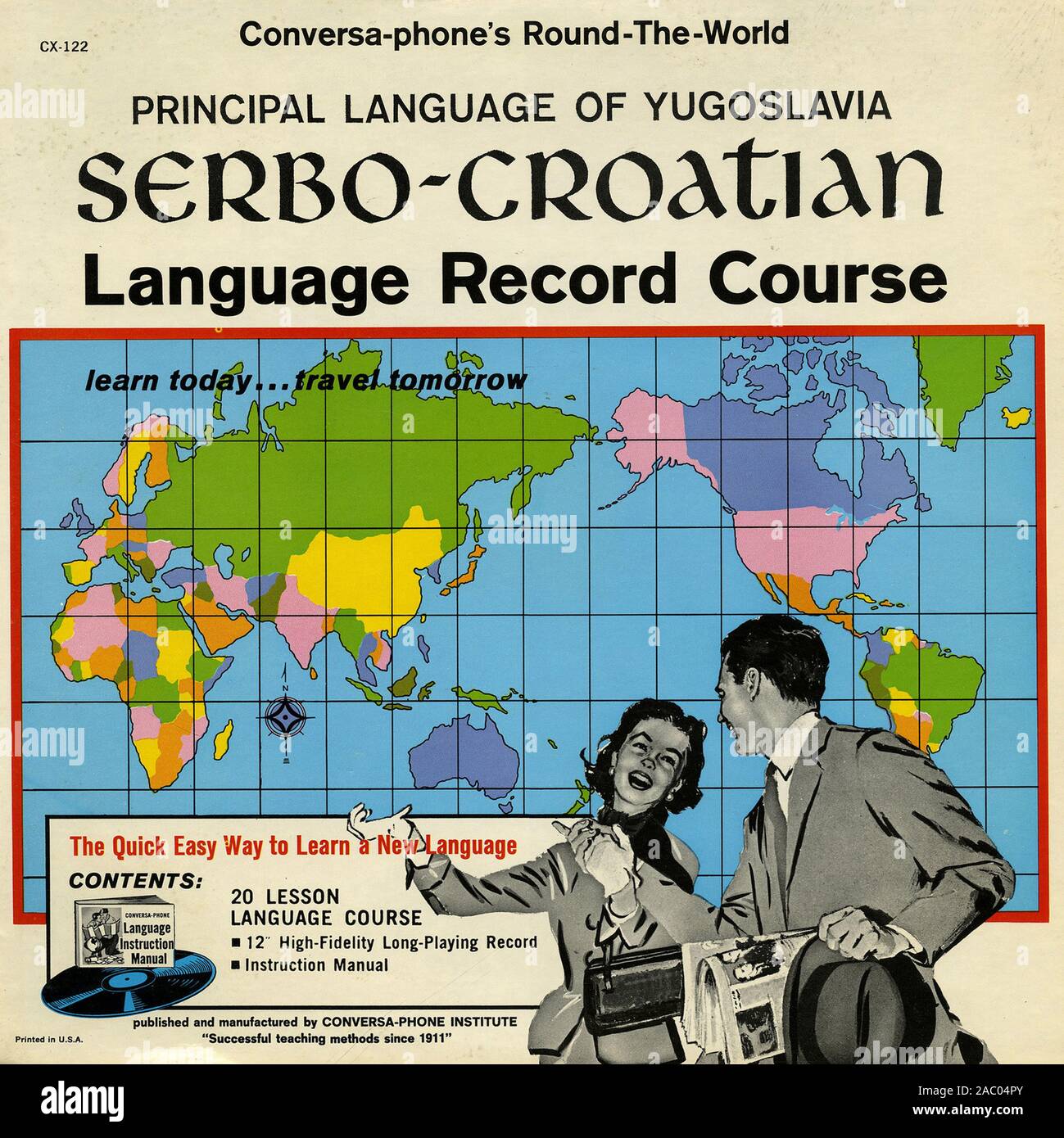 Conversa-Phone's Round-The-World Serbo-Croatian Language Record Course   - Vintage vinyl album cover Stock Photo