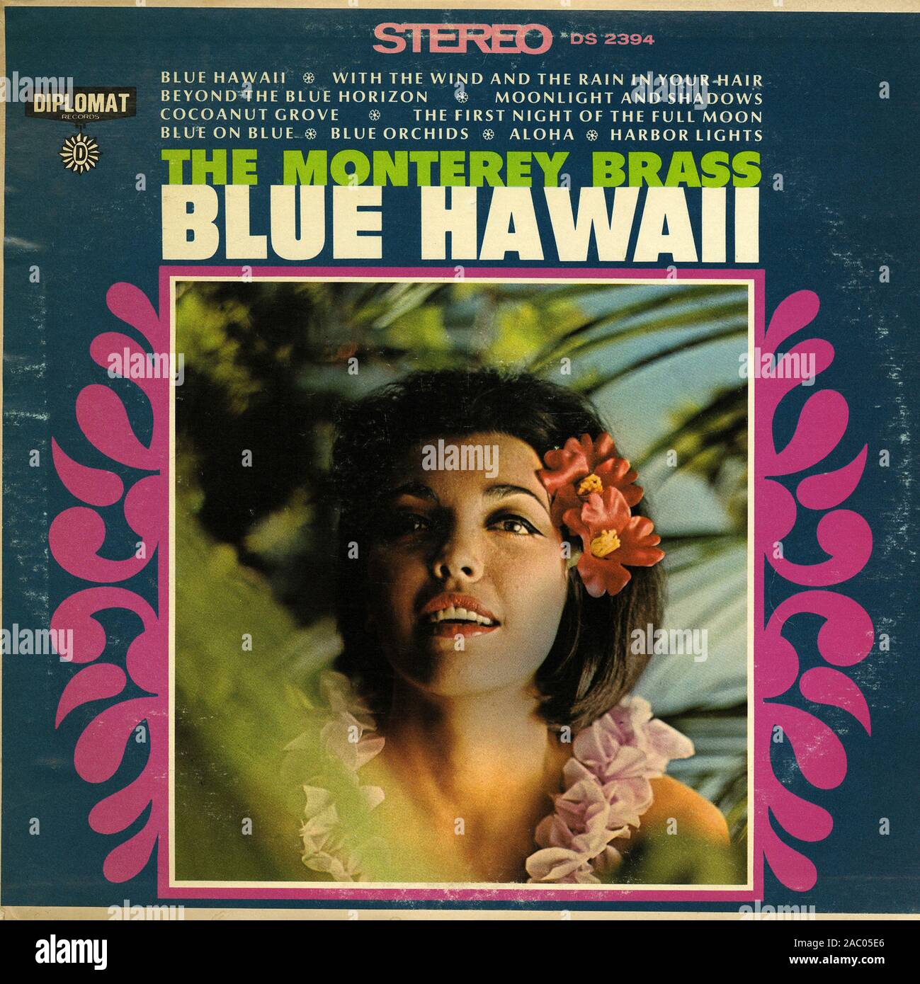 The Monterey Brass - Blue Hawaii - Vintage vinyl album cover Stock Photo