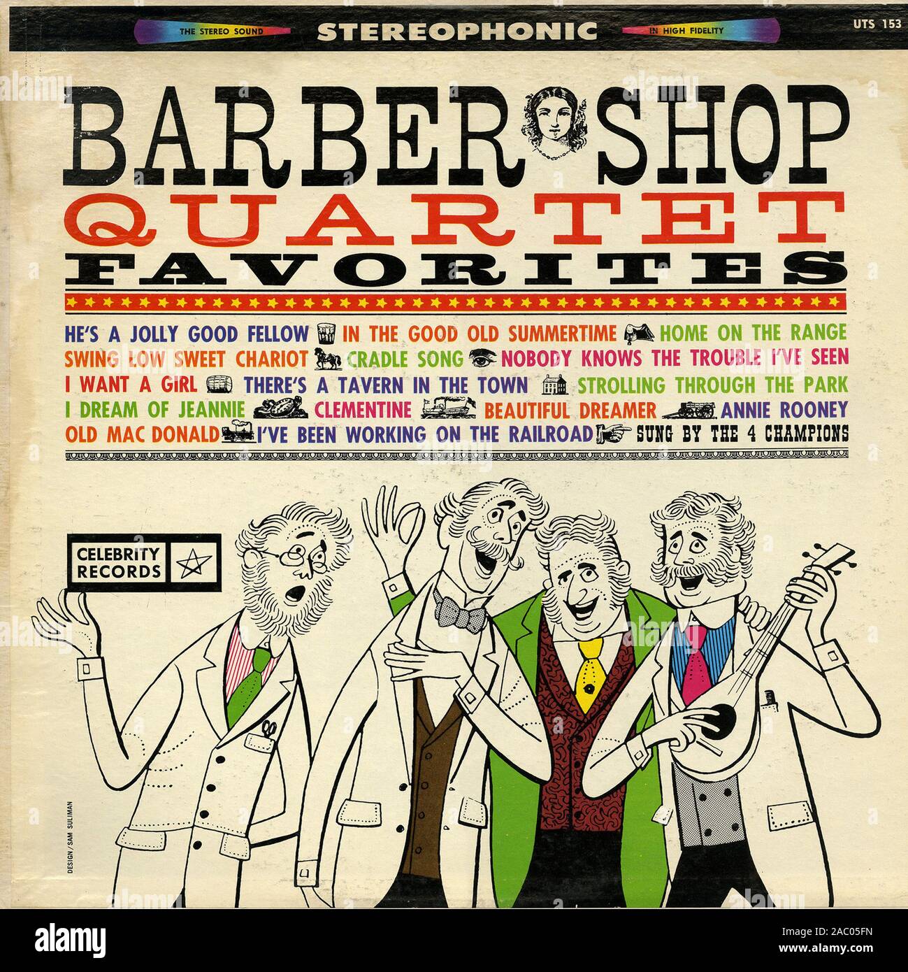 Barber Shop Quartet Favorites Vintage vinyl album cover Stock Photo