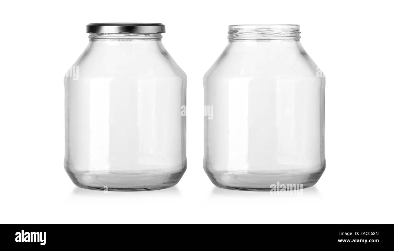 Jar glass bottle isolated on white with clipping path Stock Photo Alamy