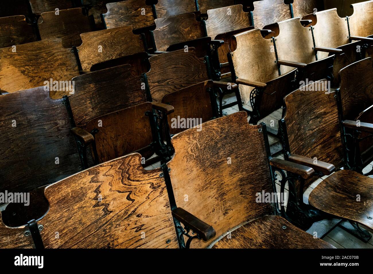 MT00336-00...MONTANA - Seats in the church at Bannack State Park ...