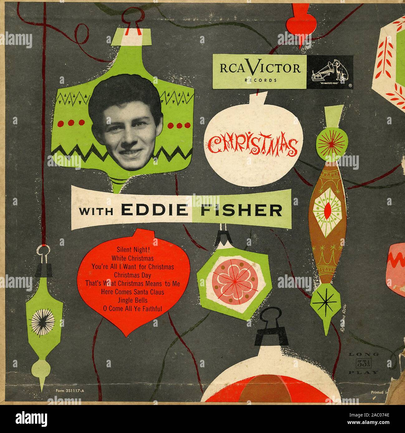 Christmas With Eddie Fisher   - Vintage vinyl album cover Stock Photo