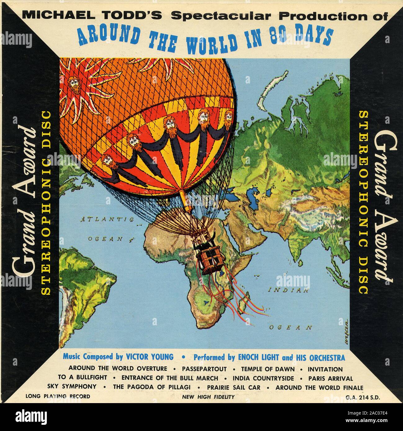 Around The World In 80 Days - Vintage vinyl album cover Stock Photo - Alamy