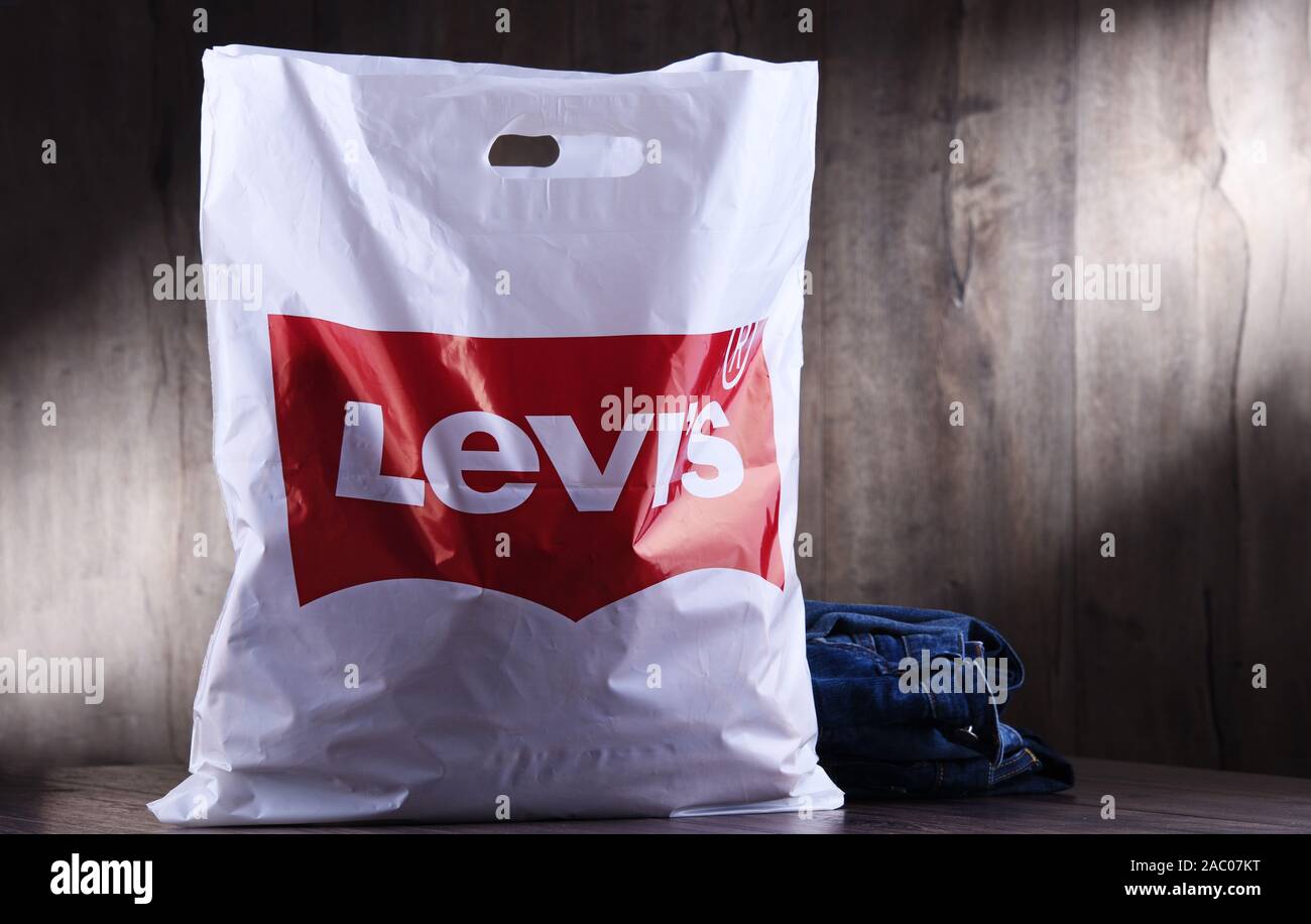 POZNAN, POL - AUG 28, 2019: Shoping bag of Levi's, a brand of an American  clothing company known worldwide for its denim jeans Stock Photo - Alamy