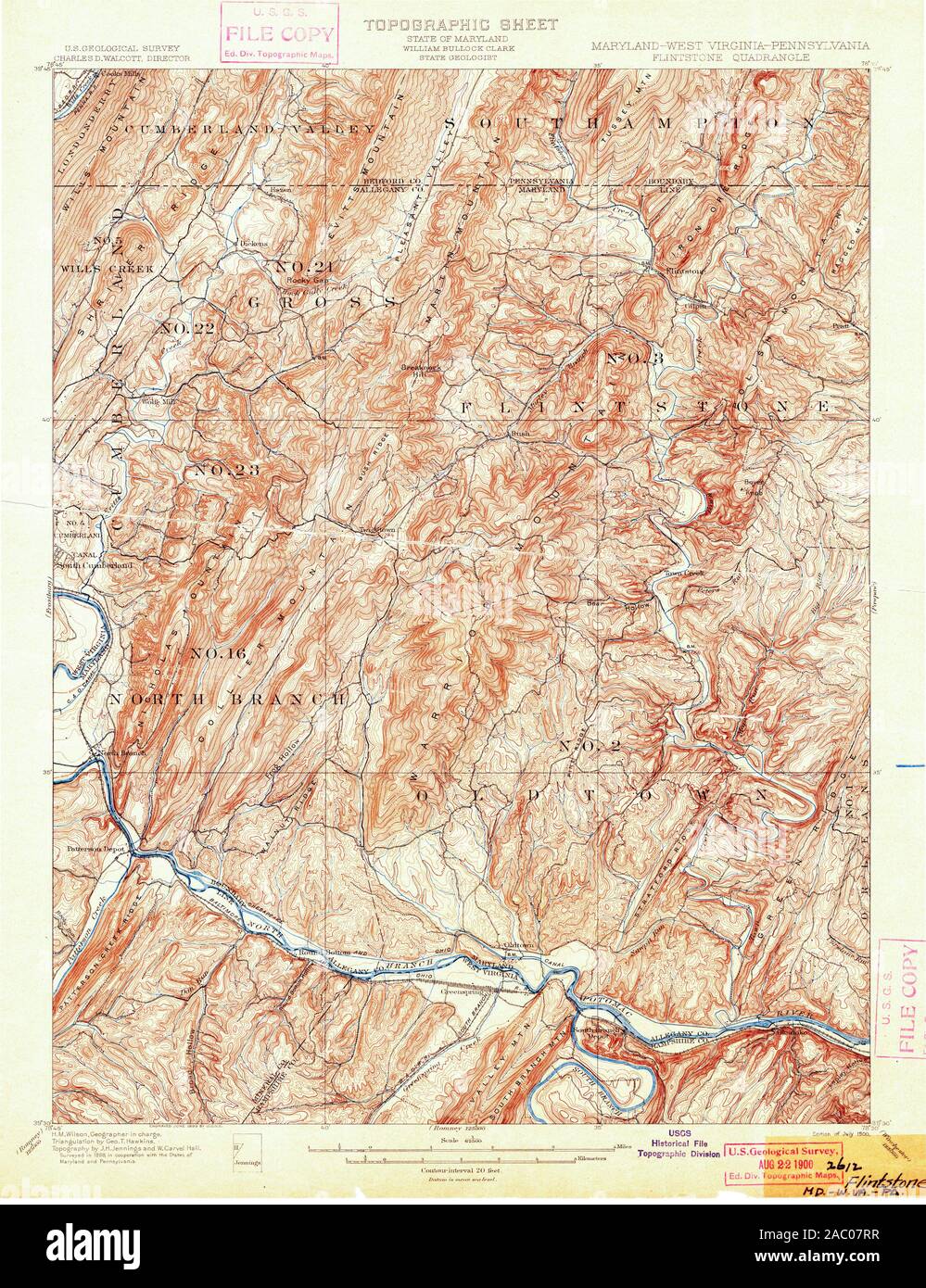 USGS TOPO Map Pennsylvania MD Flintstone 461443 1900 62500 Restoration ...