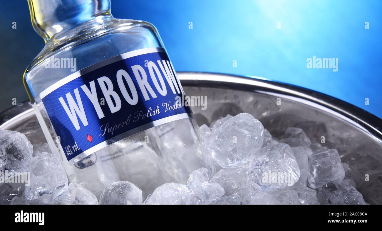 POZNAN POL SEP 11 2019 Bottle Of Wyborowa A Brand Of Polish Vodka poznan-pol-sep-11-2019-bottle-of-wyborowa-a-brand-of-polish-vodka