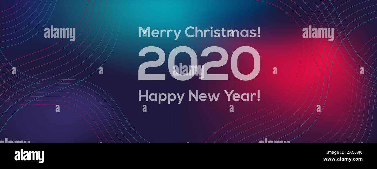 2020 New Year's, Christmas facebook cover Stock Photo