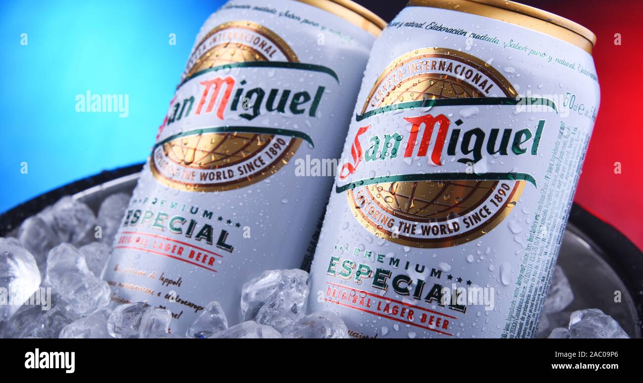 Poznan Pol Nov 8 19 Cans Of San Miguel Beer A Filipino Pale Lager Produced By San Miguel Brewery Since 10 Stock Photo Alamy