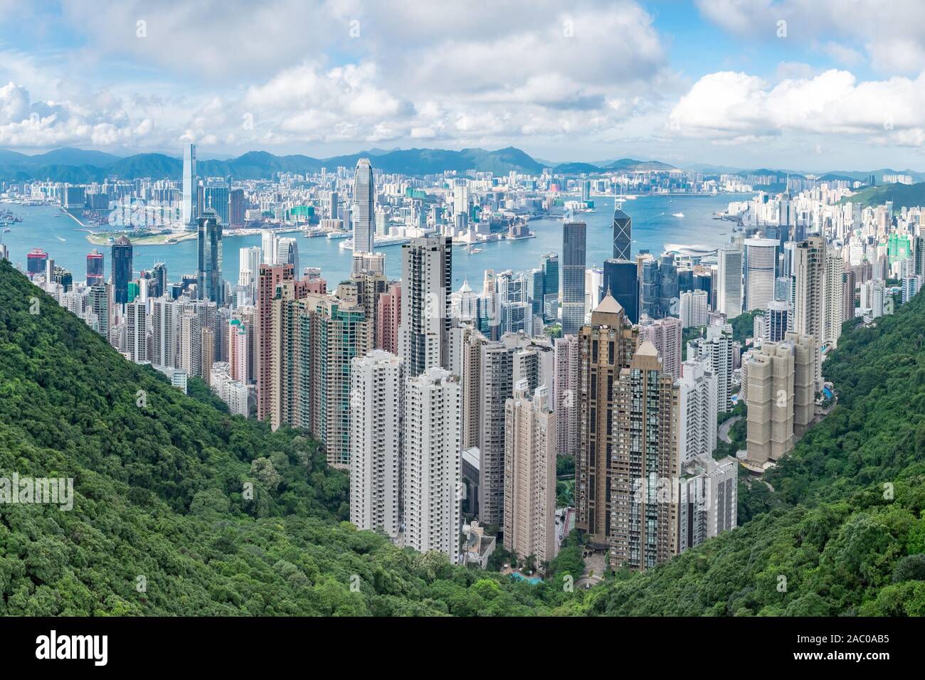 Afternoon view of the Hong Kong skyline from The Peak Stock Photo - Alamy