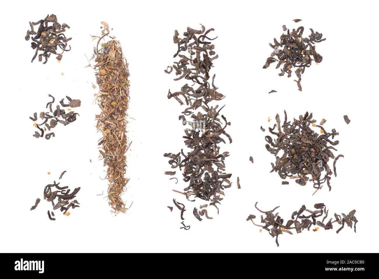 Dried herbal tea leaves isolated on the white background Stock Photo