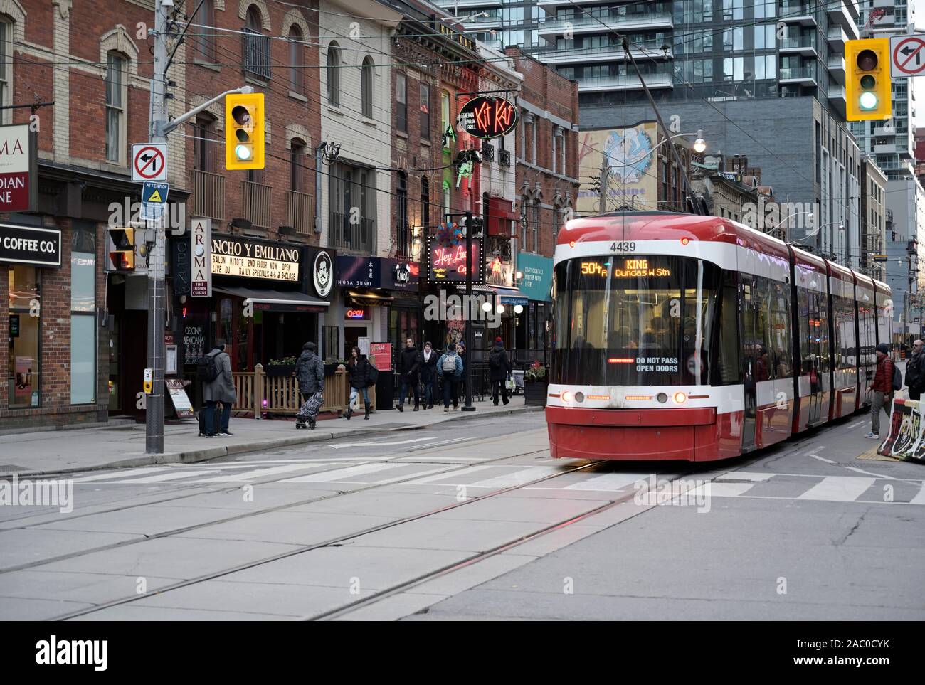 Toronto Entertainment District streetcar Stock Photo