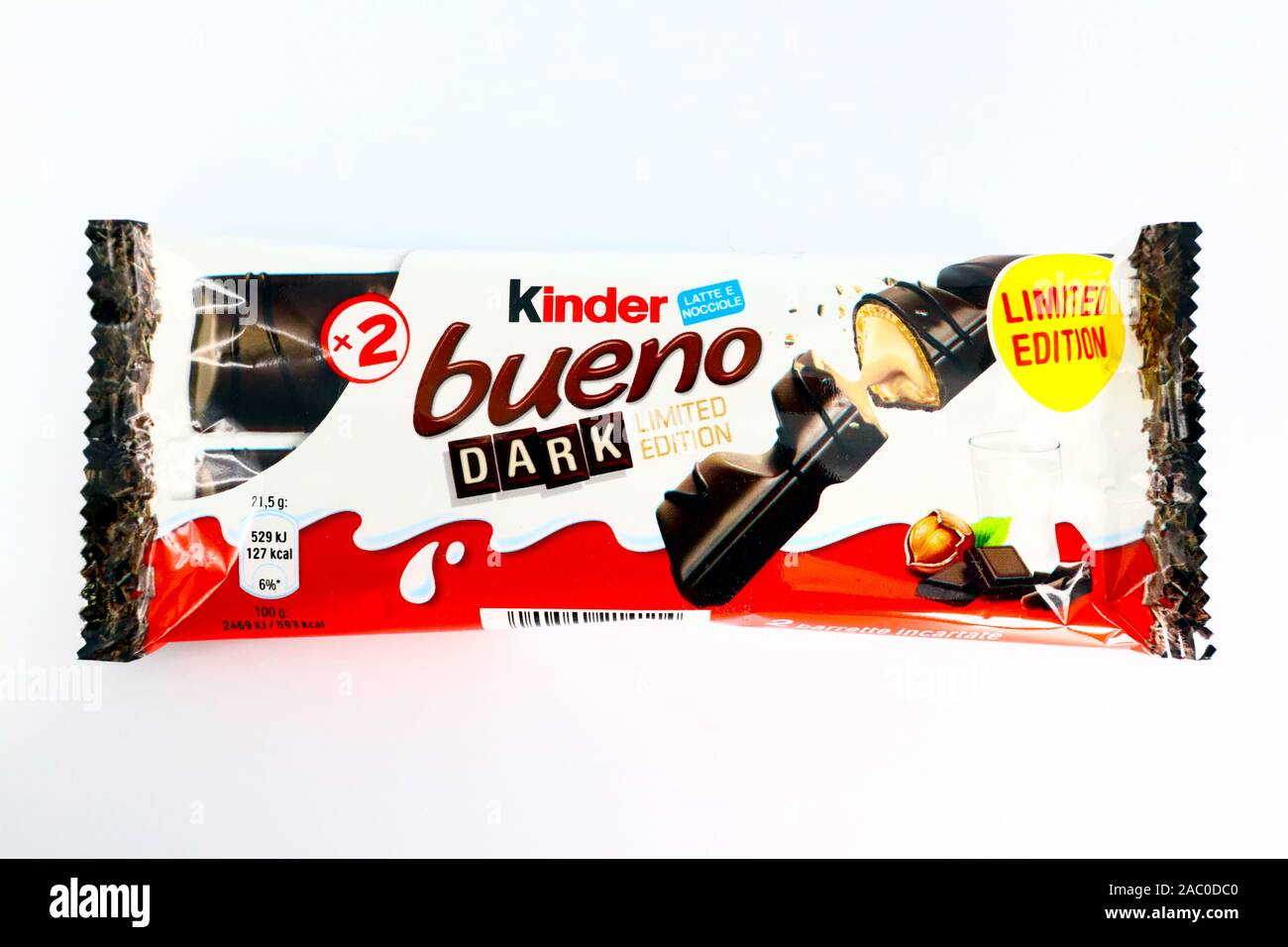 Kinder Bueno Dark Chocolate Limited Edition. Kinder is a brand of food