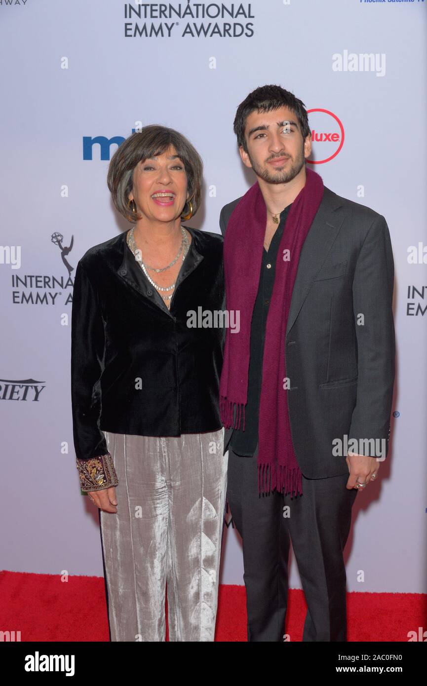 NEW YORK, NY - NOVEMBER 25: Christiane Amanpour and Darius John Rubin attend the 2019 International Emmy Awards at New York Hilton on November 25, 201 Stock Photo