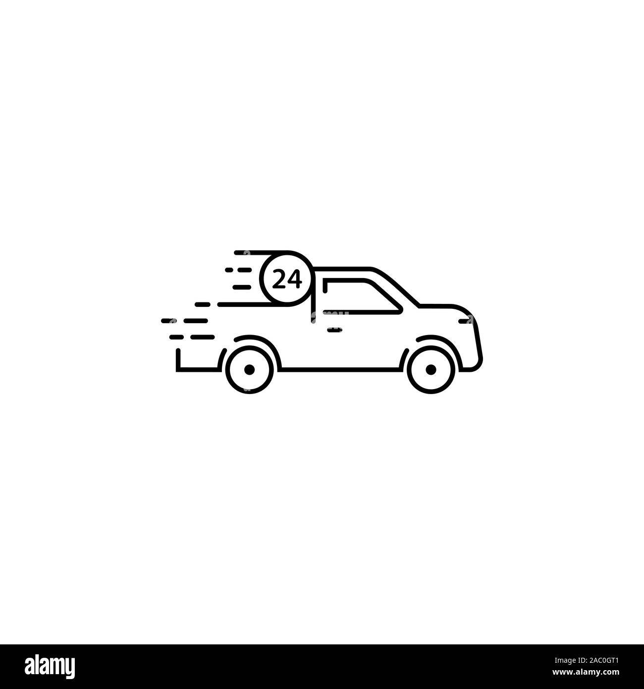 Auto car vector illustration full time 24 hours working service