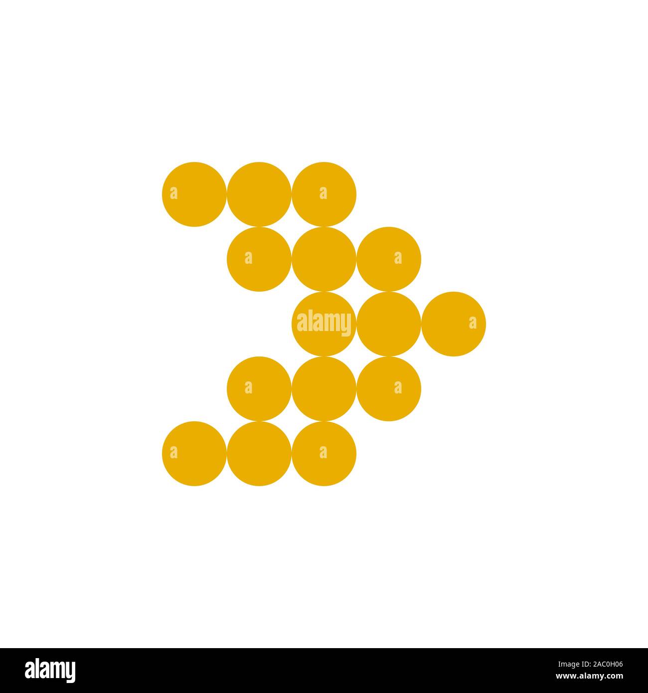 Modern yellow dotted arrow, great design for any purposes. Art vector