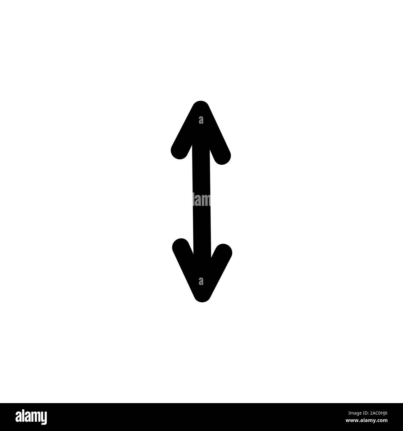 Arrow two ways doodle vector outline isolated illusatrtion. Stock Vector