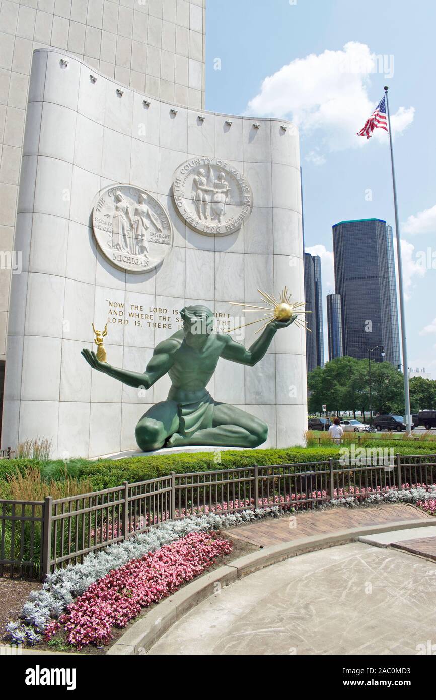 Spirit of Detroit Statue in Downtown Detroit Stock Photo Alamy