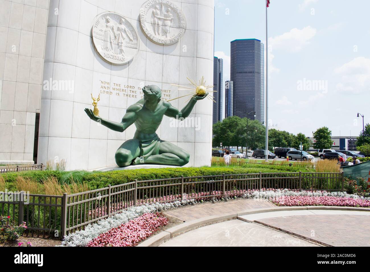 Spirit of Detroit Statue in Downtown Detroit Stock Photo Alamy