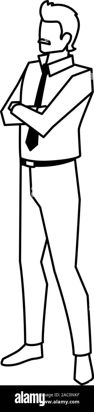 businessman with arms crossed on white background vector illustration ...