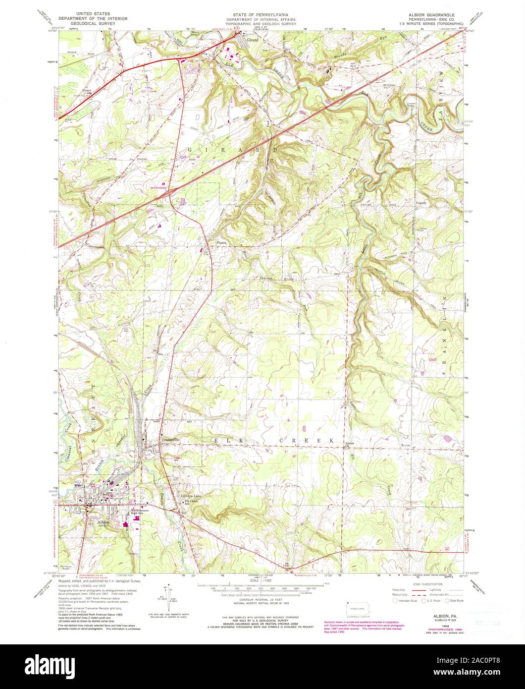 Albion pennsylvania map hires stock photography and images Alamy