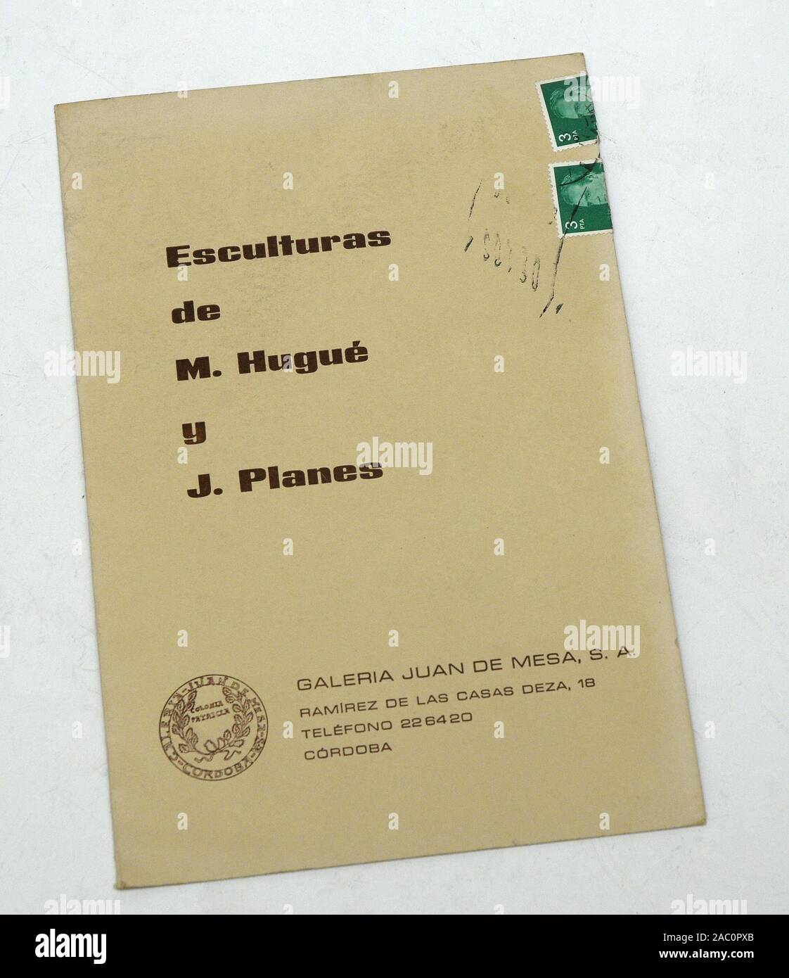 object, former catalog of the exhibition of the artist Manolo Huguet Stock Photo