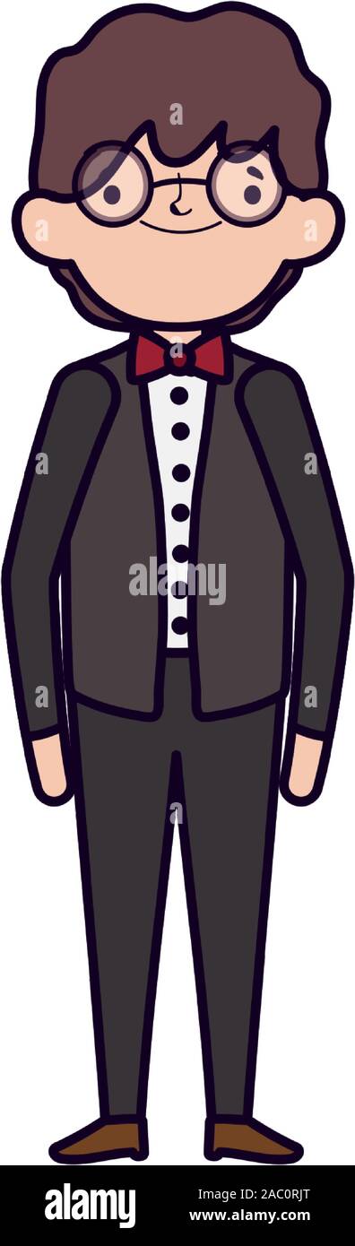 wedding groom man cartoon character in suit vector illustration Stock ...