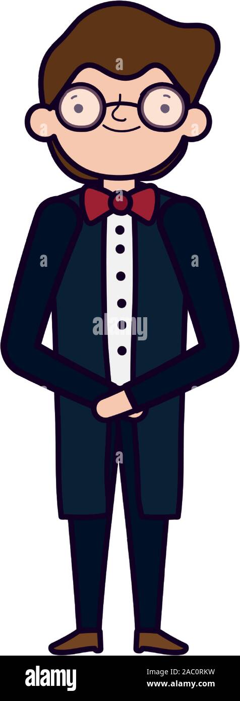 wedding groom man cartoon character in suit vector illustration Stock ...