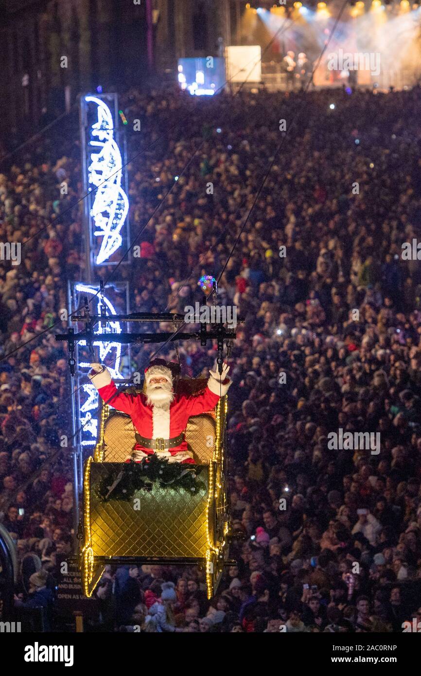 Pictured  The Scottish capital’s hugely popular Christmas celebrations officially start this weekend with Light Night on Sunday, Stock Photo