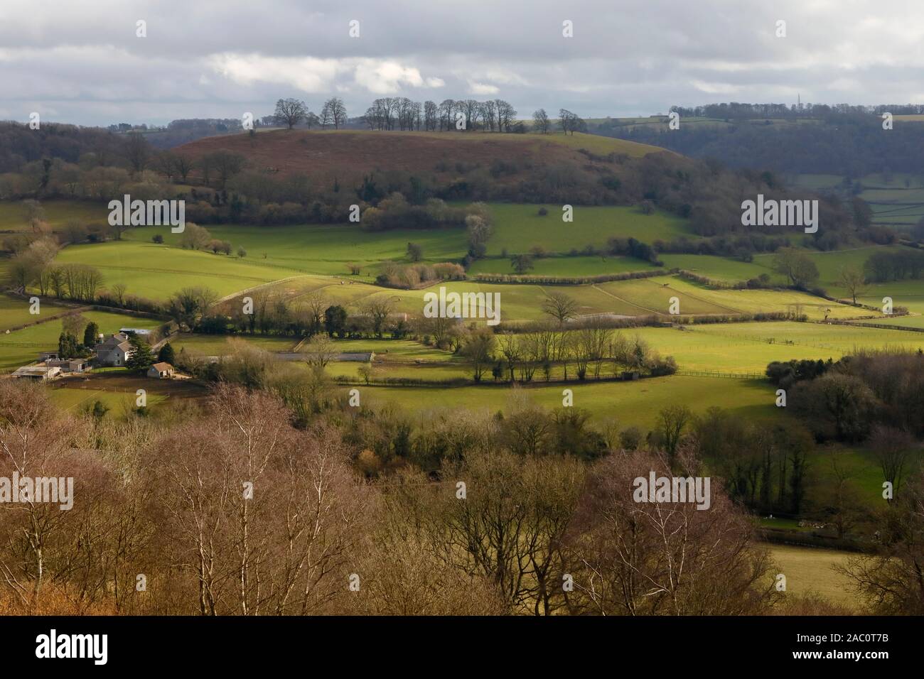 View of the Cotswold Hills, from Cam Peak near Dursley Stock Photo - Alamy