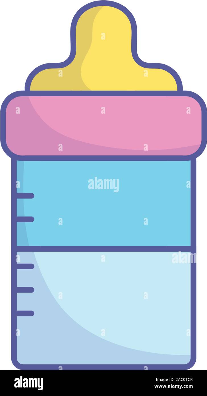 baby shower feeding bottle milk icon on white background vector ...