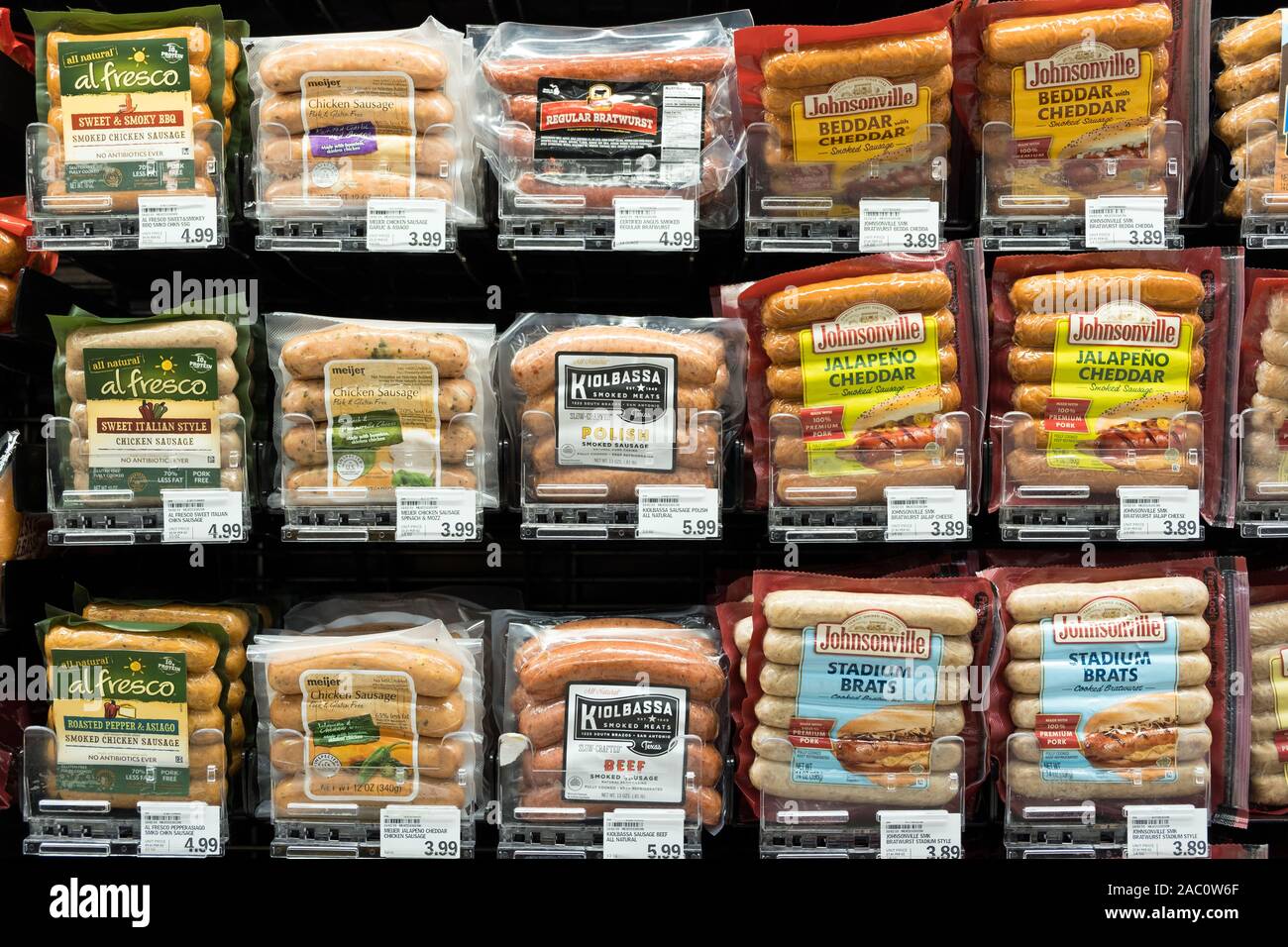 Sausage shelf supermarket hires stock photography and images Alamy