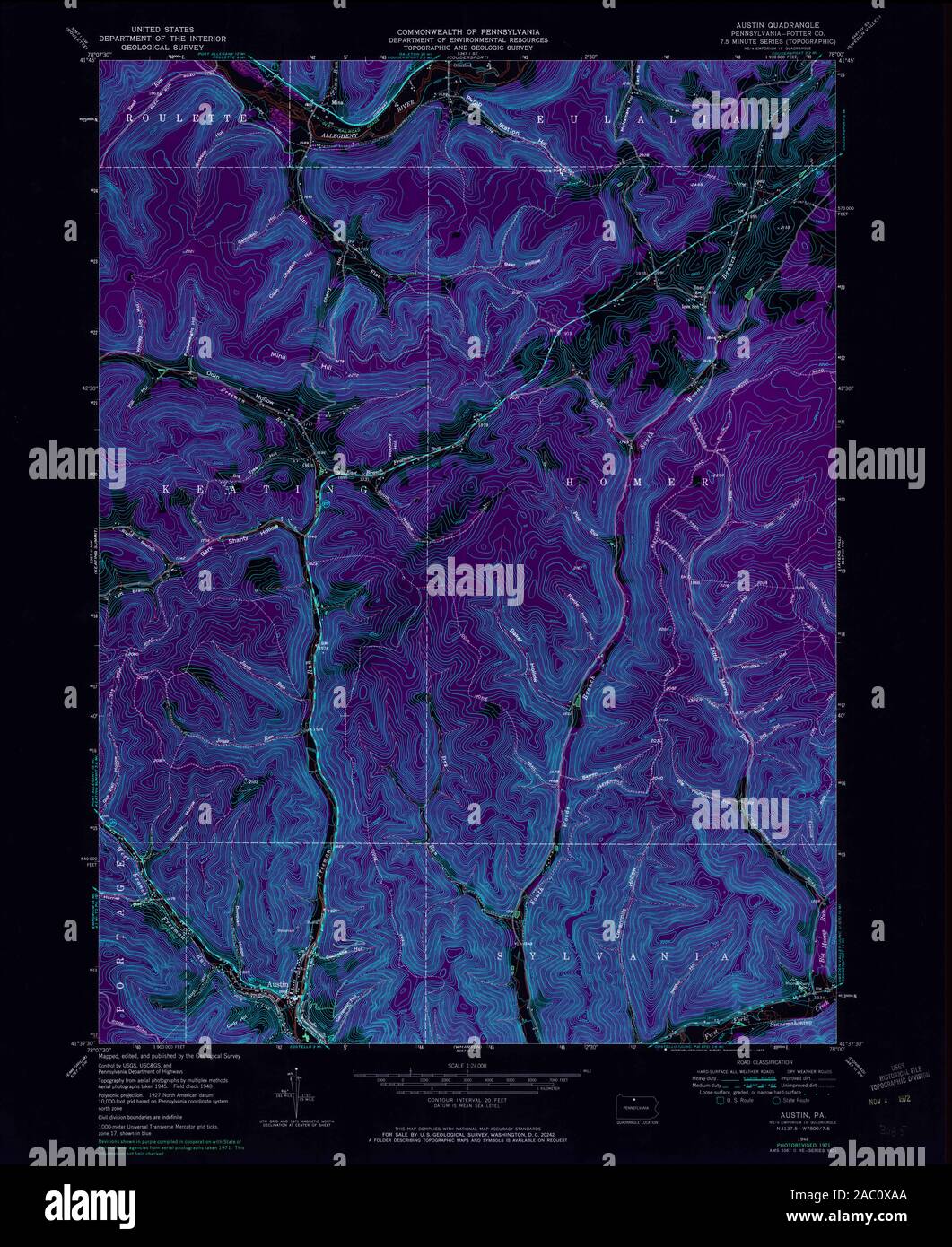 Austin pennsylvania map hires stock photography and images Alamy