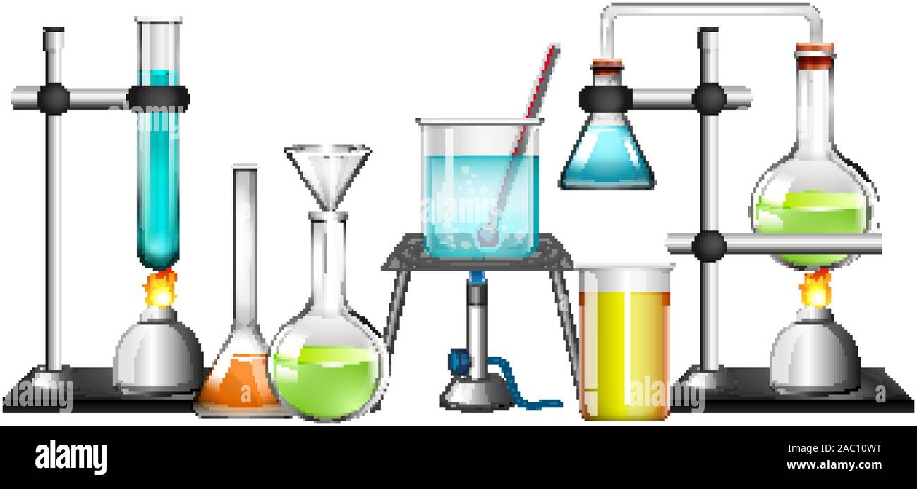 Science equipments for chemistry lab illustration Stock Vector Image ...